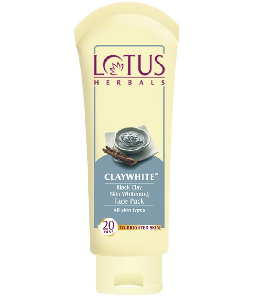     			Lotus Herbals Claywhite Black Clay Face Pack, Detans Skin & Unclogs Pores, 60g