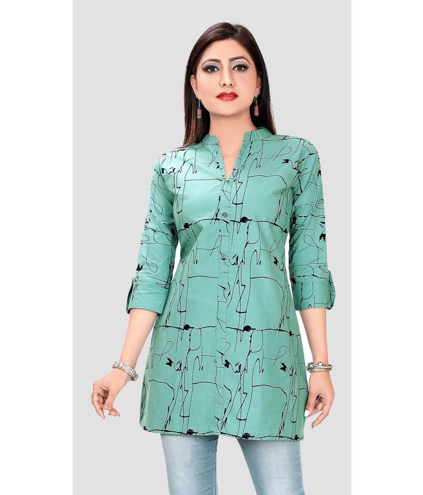     			Meher Impex - Green Rayon Women's Straight Kurti ( Pack of 1 )