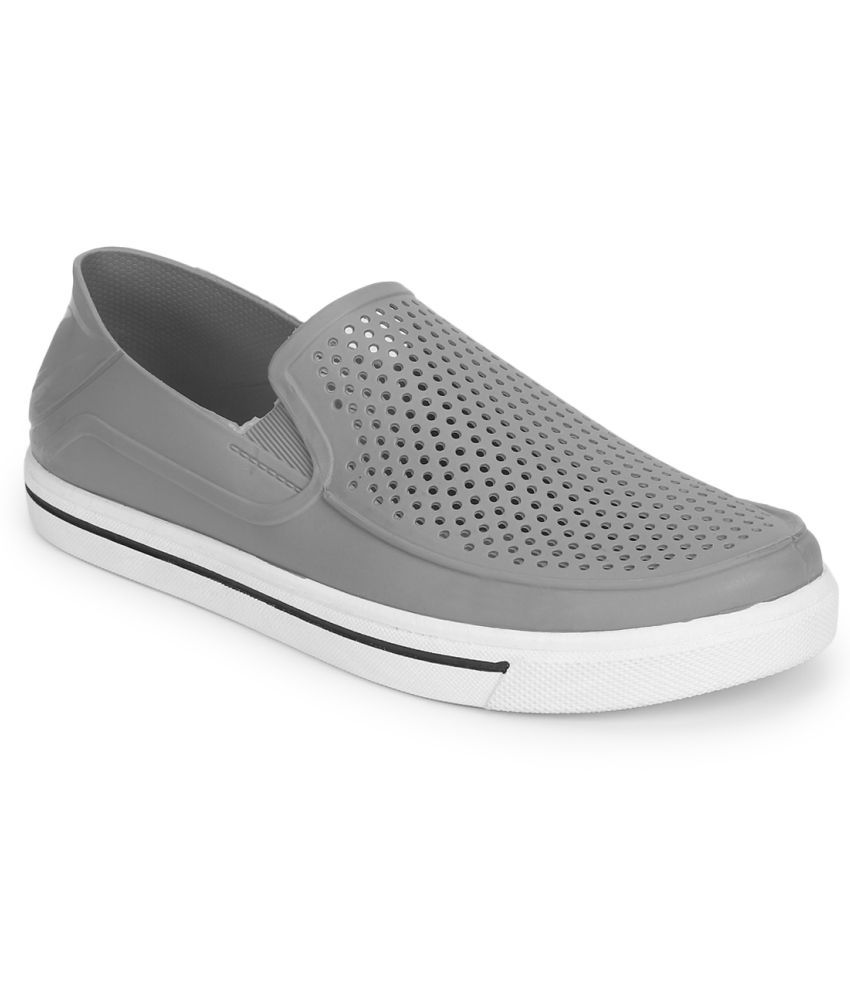 Urbanmark Men Comfortable Perforated Casual Slip-On Shoes - Gray