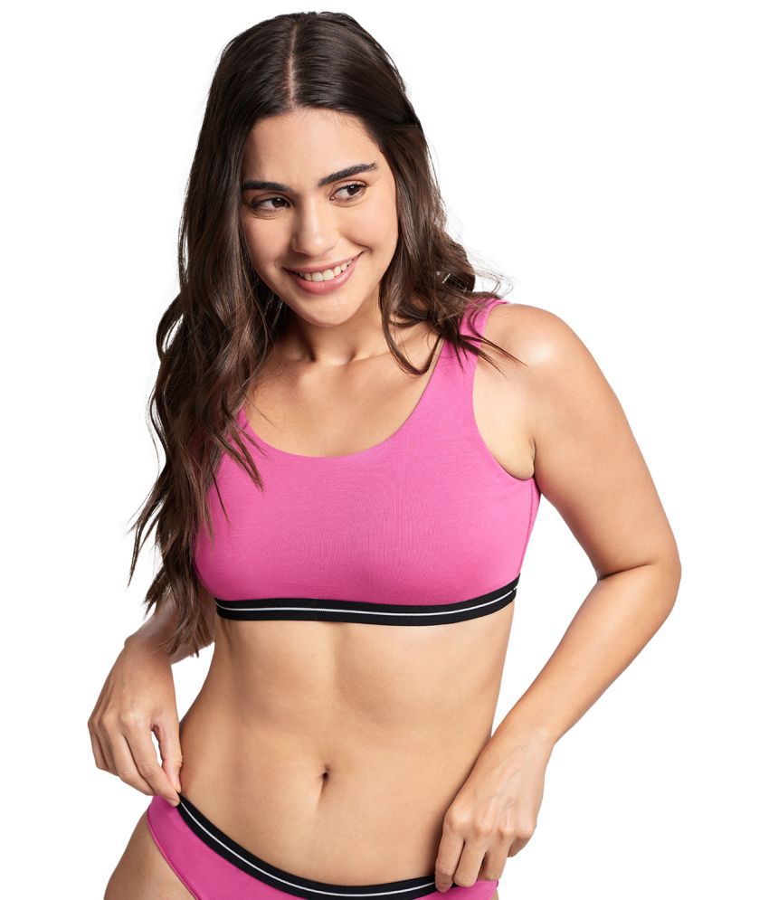 The Souled Store - Pink Modal Non Padded Women's Sports Bra ( Pack of 1 )