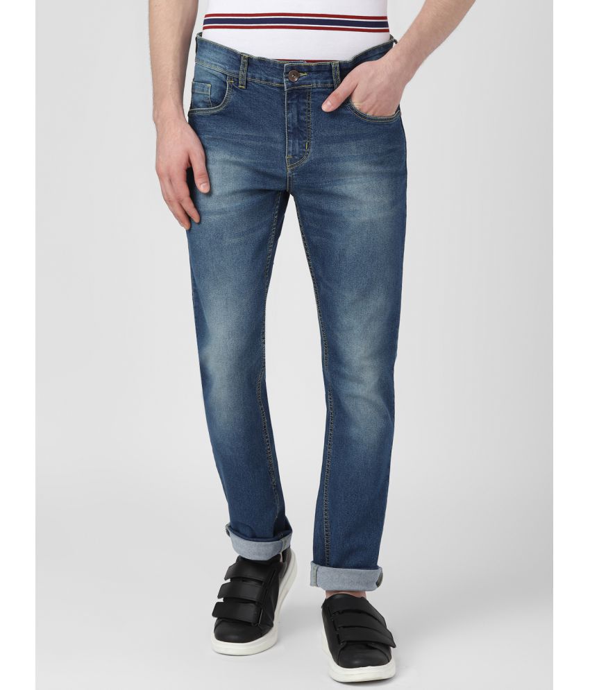     			UrbanMark Men Slim Fit Medium Blue Mid-Rise Stretchable Jeans