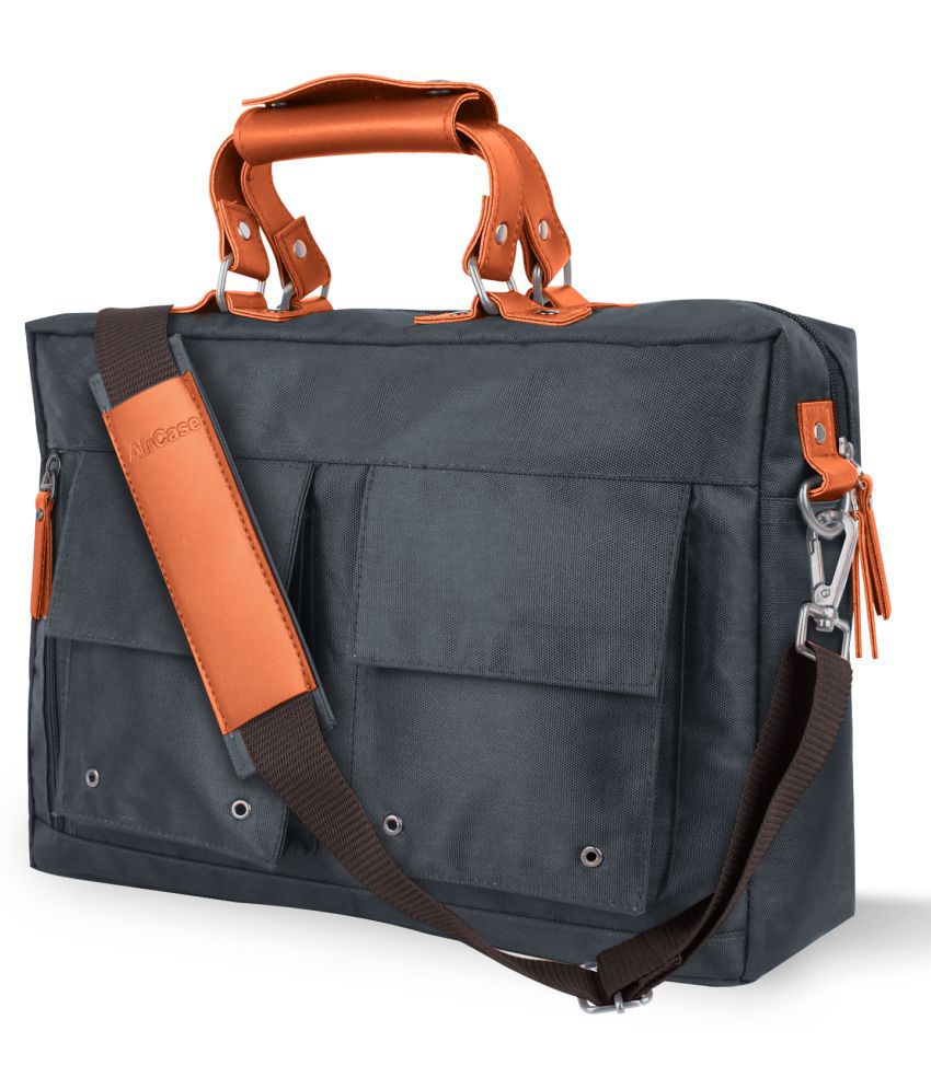    			Aircase - Grey Solid Messenger Bag