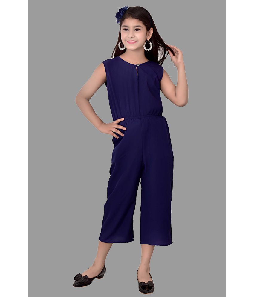     			Arshia Fashions - Blue Crepe Girls Jumpsuit ( Pack of 1 )