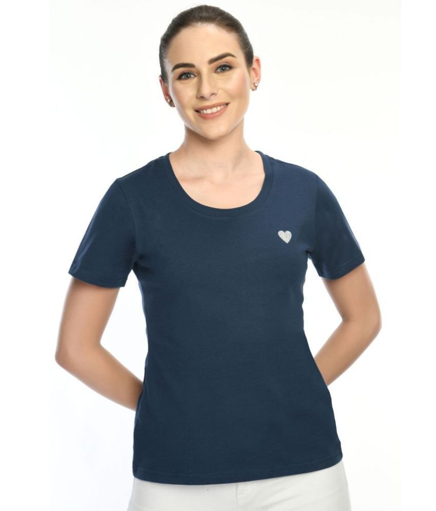     			Eleven - Blue Cotton Regular Fit Women's T-Shirt ( Pack of 1 )