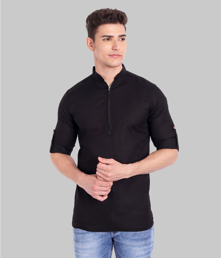 Vida Loca - Black Linen Slim Fit Men's Casual Shirt ( Pack of 1 )