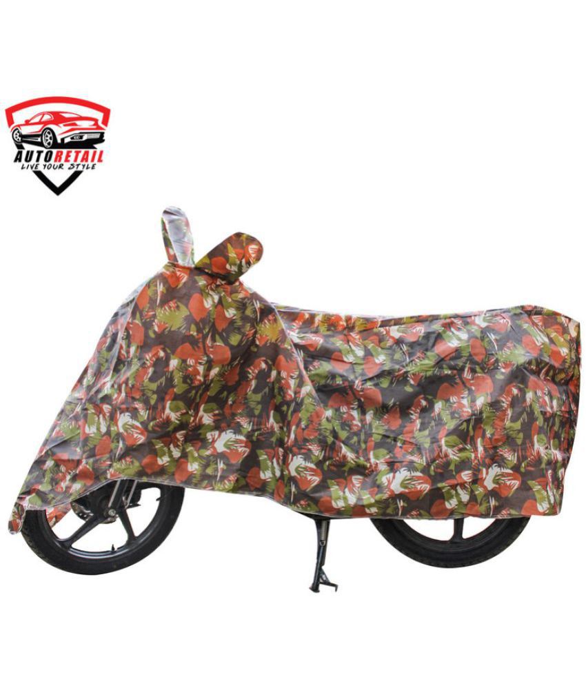     			AutoRetail - Jungle Dust Proof Two Wheeler Polyster Cover With (Mirror Pocket) for GS 150R ( Pack of 1 )