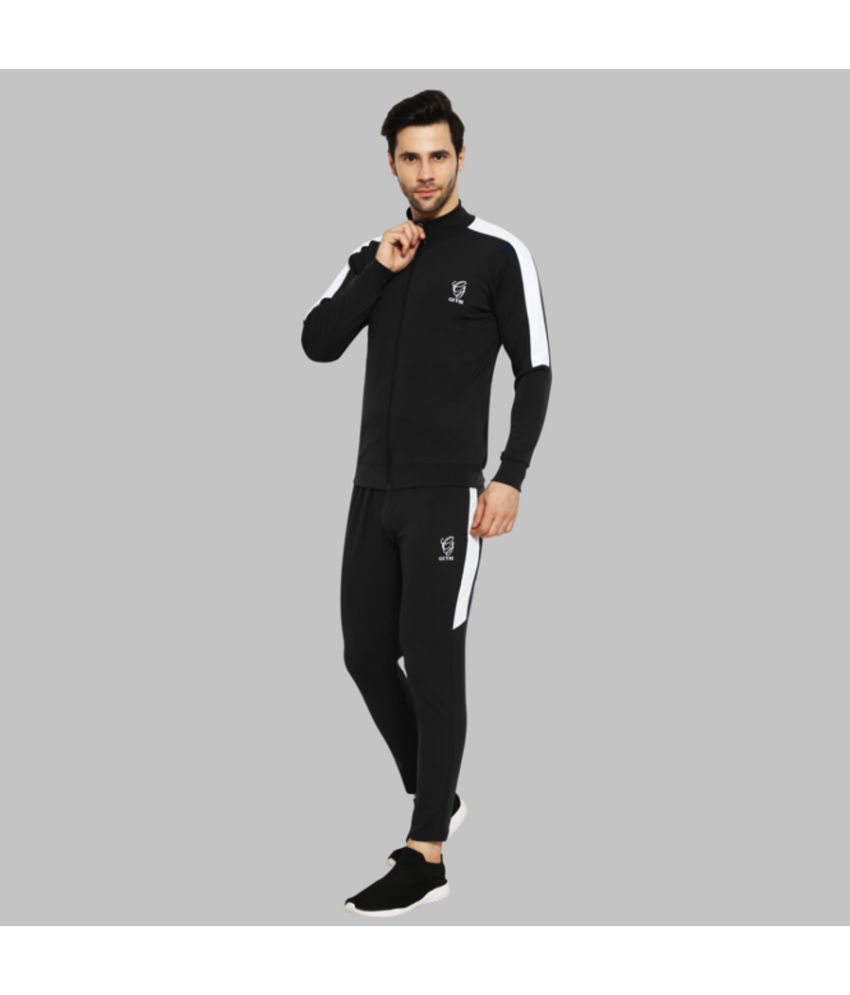 GIYSI - Black Polyester Regular Fit Colorblock Men's Sports Tracksuit ( Pack of 1 )