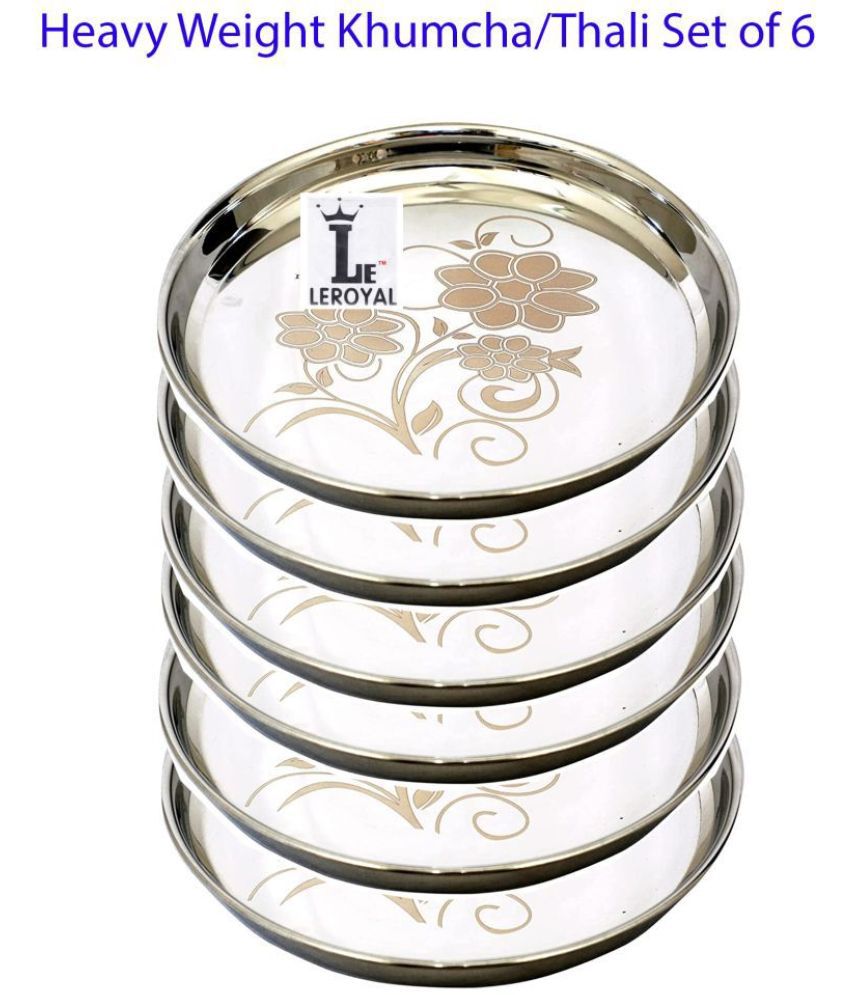     			LEROYAL 6 Pcs Stainless Steel Silver Full Plate