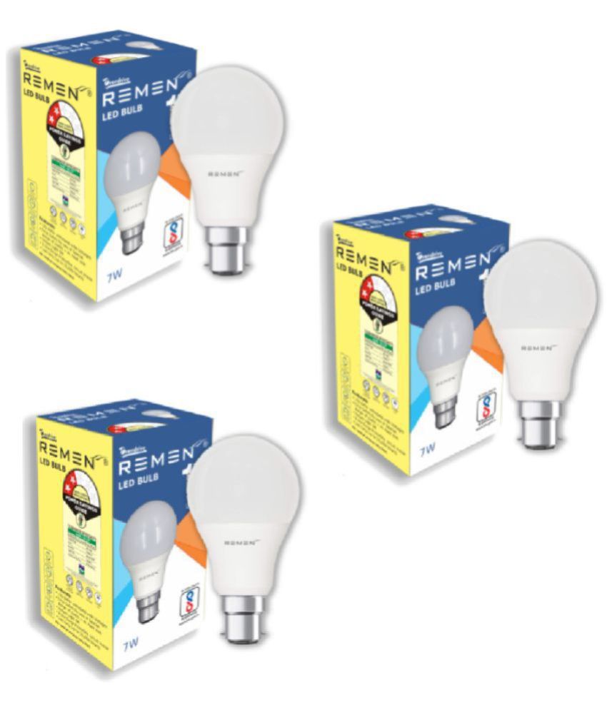     			Remen Led Lites - 9W Cool Day Light LED Bulb ( Pack of 3 )