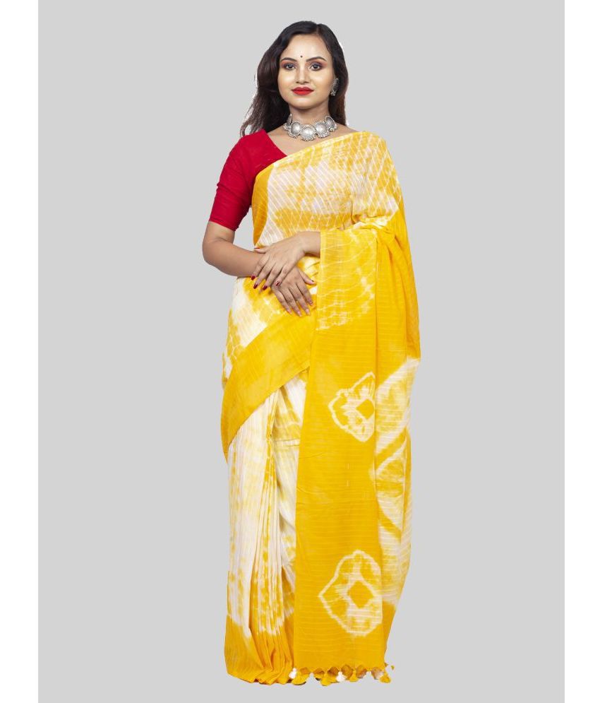     			Handloom Point - Yellow Cotton Saree With Blouse Piece ( Pack of 1 )