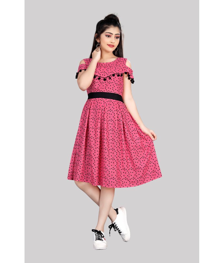     			R K Maniyar - Pink Rayon Girls A-line Dress ( Pack of 1 )