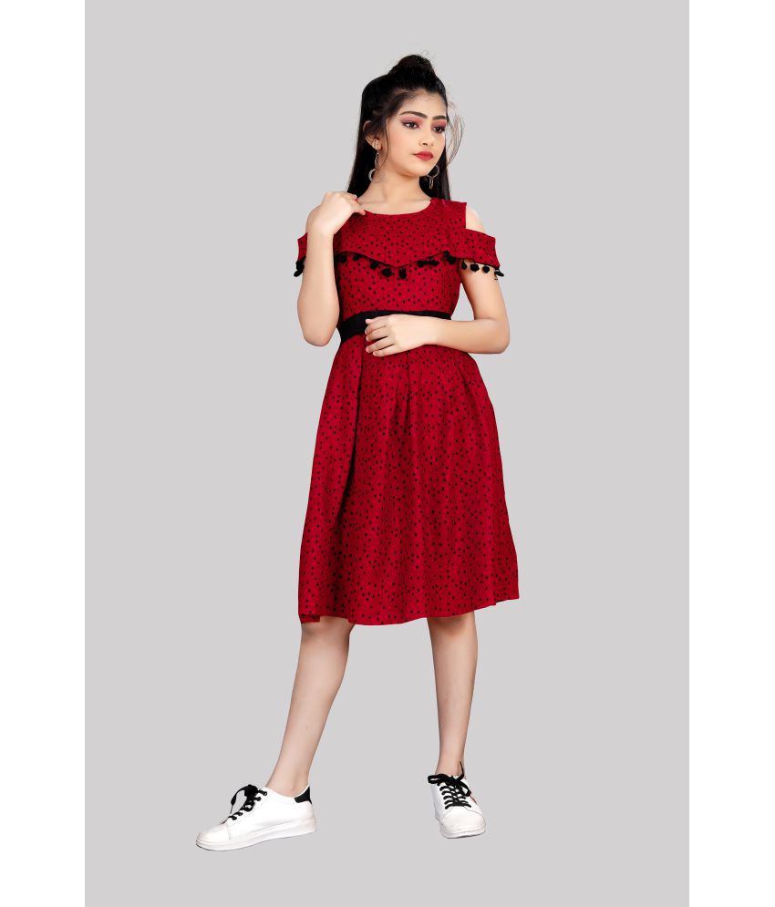     			R K Maniyar - Red Rayon Girls A-line Dress ( Pack of 1 )