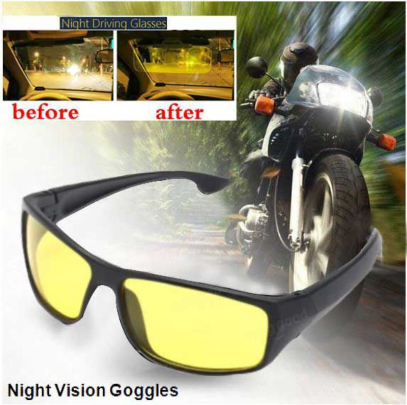     			Style Smith - Day & Night Vision UV Protection HD Goggles Sunglasses Men/Women Driving Glasses Sun Glasses (Yellow)
