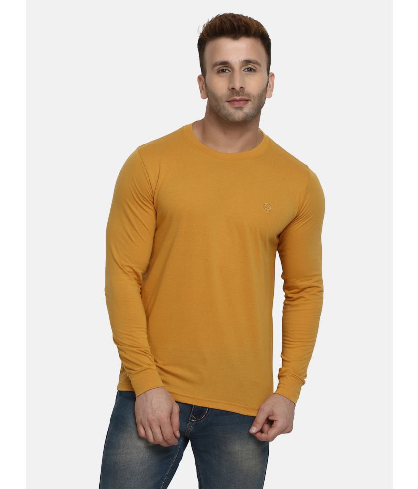     			Chkokko - Mustard Cotton Blend Regular Fit Men's T-Shirt ( Pack of 1 )