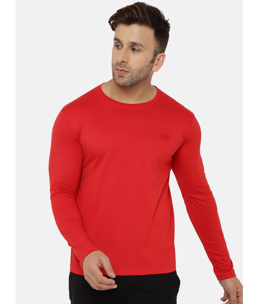     			Chkokko - Red Cotton Blend Regular Fit Men's T-Shirt ( Pack of 1 )