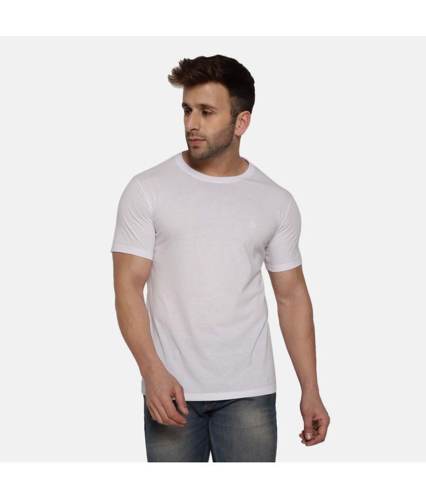    			Chkokko - White Cotton Blend Regular Fit Men's T-Shirt ( Pack of 1 )