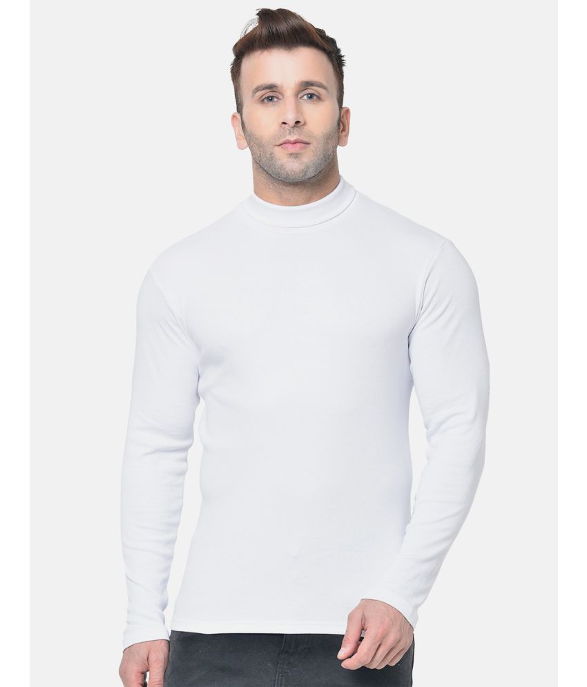 Chkokko - White Cotton Blend Regular Fit Men's T-Shirt ( Pack of 1 )