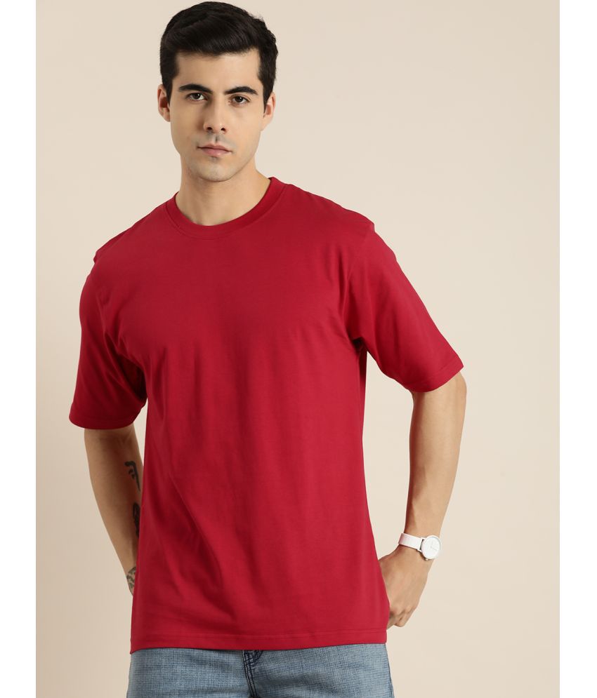     			Difference of Opinion - Red Cotton Oversized Fit Men's T-Shirt ( Pack of 1 )