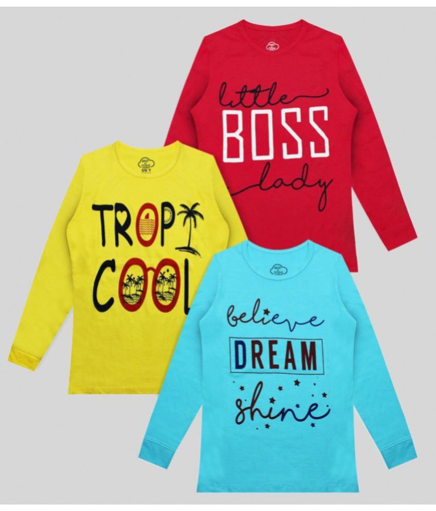     			MIST N FOGG - Multicolor Cotton Blend Girls T-Shirt ( Pack of 3 )