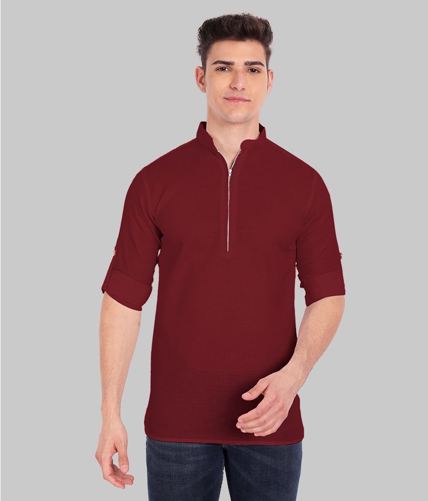     			Vida Loca - Maroon Linen Slim Fit Men's Casual Shirt ( Pack of 1 )