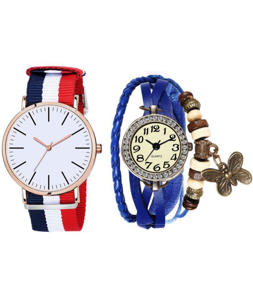     			Cosmic - Multicolor Leather Analog Couple's Watch