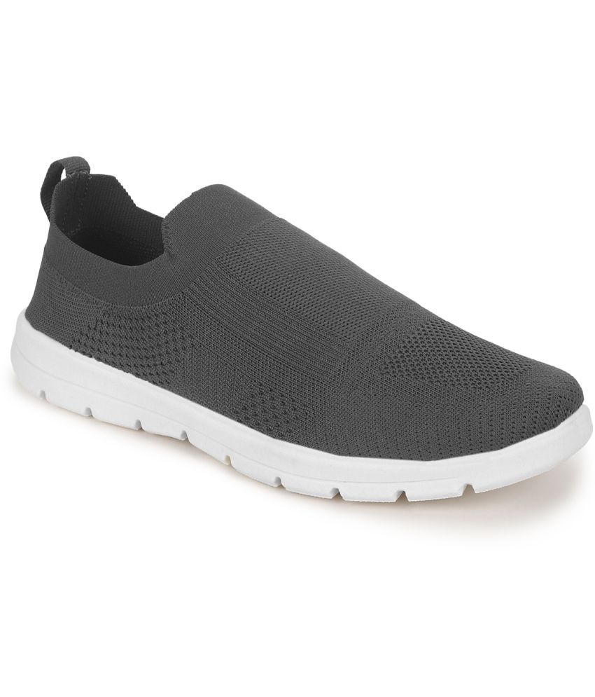     			UrbanMark Men Comfortable Sock Fit Casual Slip-On Walking Shoes-Grey