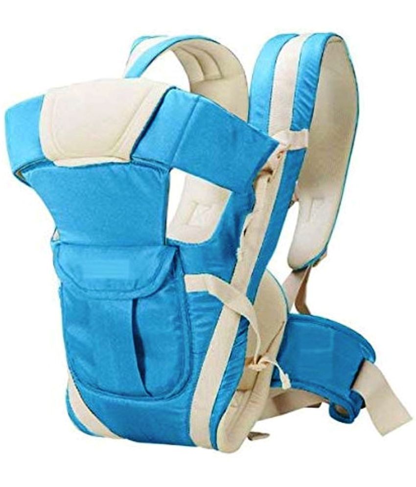     			Nagar International Soft Baby Carrier 4 in 1 Position with Comfortable Head Support & Buckle Straps (Sky) with Safety belt