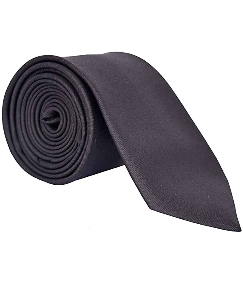     			PENYAN Black Plain Satin Necktie
