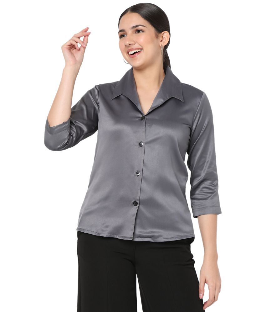     			Smarty Pants - Grey Cotton Women's Shirt Style Top ( Pack of 1 )