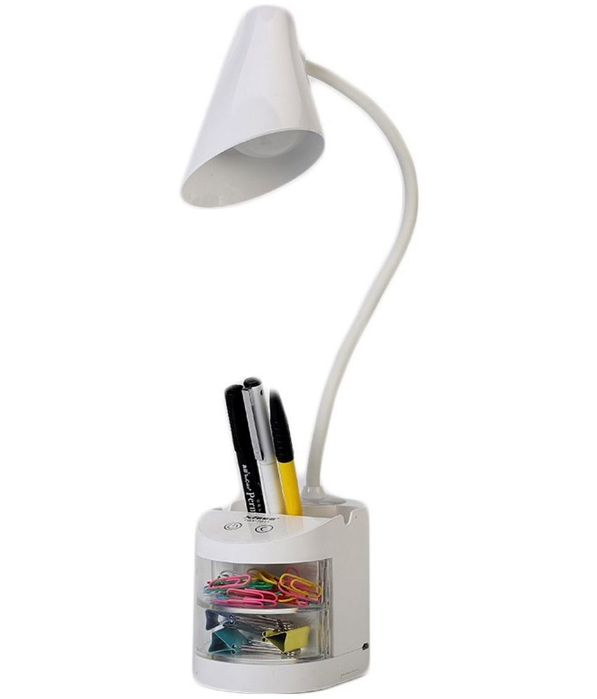     			Rock Light - White Study Table Lamp ( Pack of 1 )