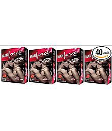 MANFORCE Strawberry Flavoured With Extra Dots Condom (Set of 4, 40 Sheets)