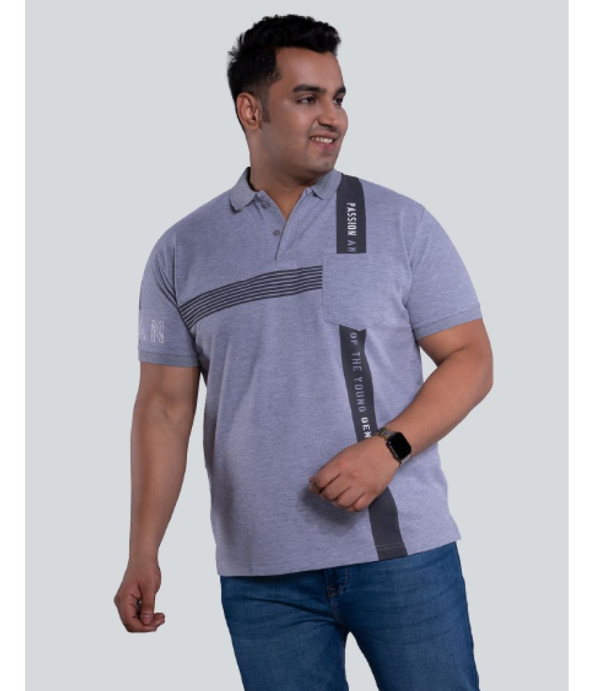     			Xmex - Melange Grey Cotton Blend Regular Fit Men's Polo T Shirt ( Pack of 1 )