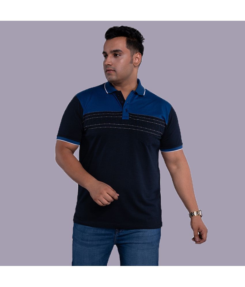     			Xmex - Navy Blue Cotton Blend Regular Fit Men's Polo T Shirt ( Pack of 1 )