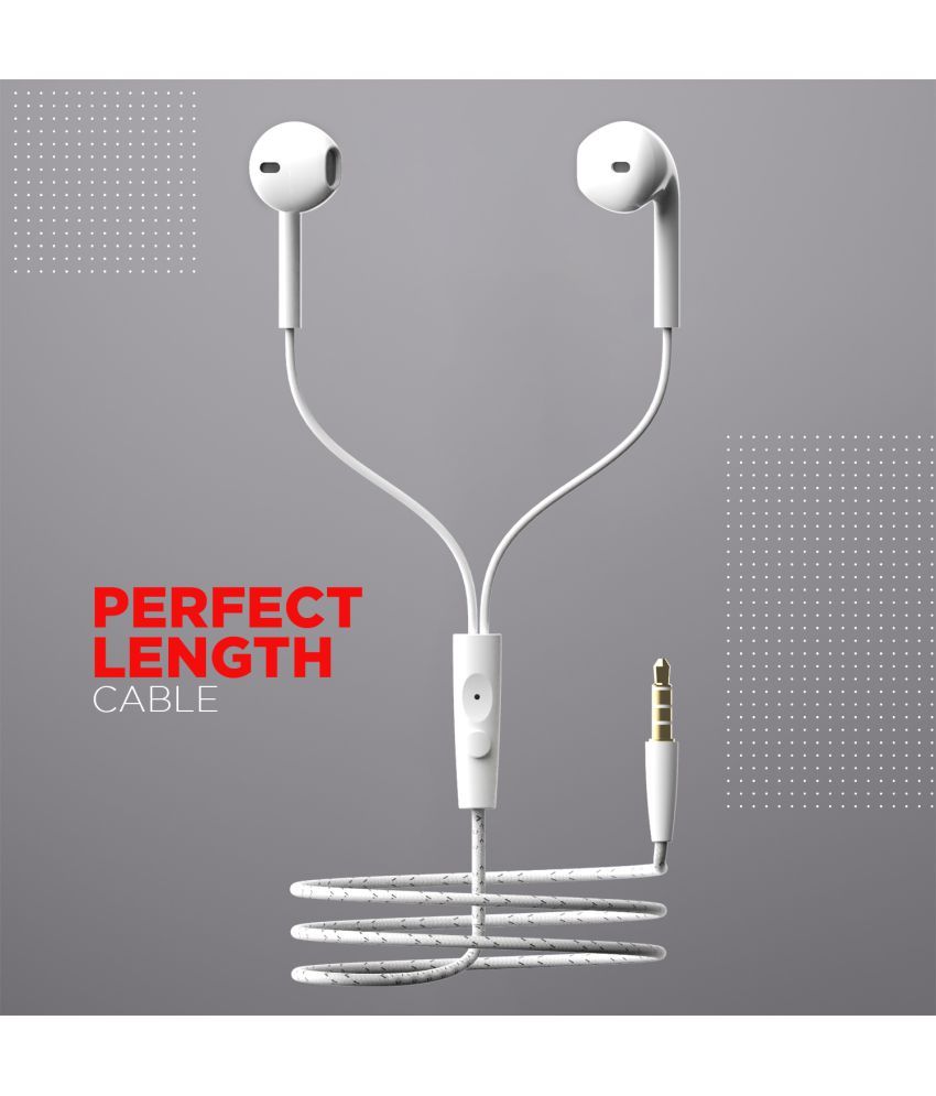 boAt Bassheads 105 On Ear Wired With Mic Headphones/Earphones White