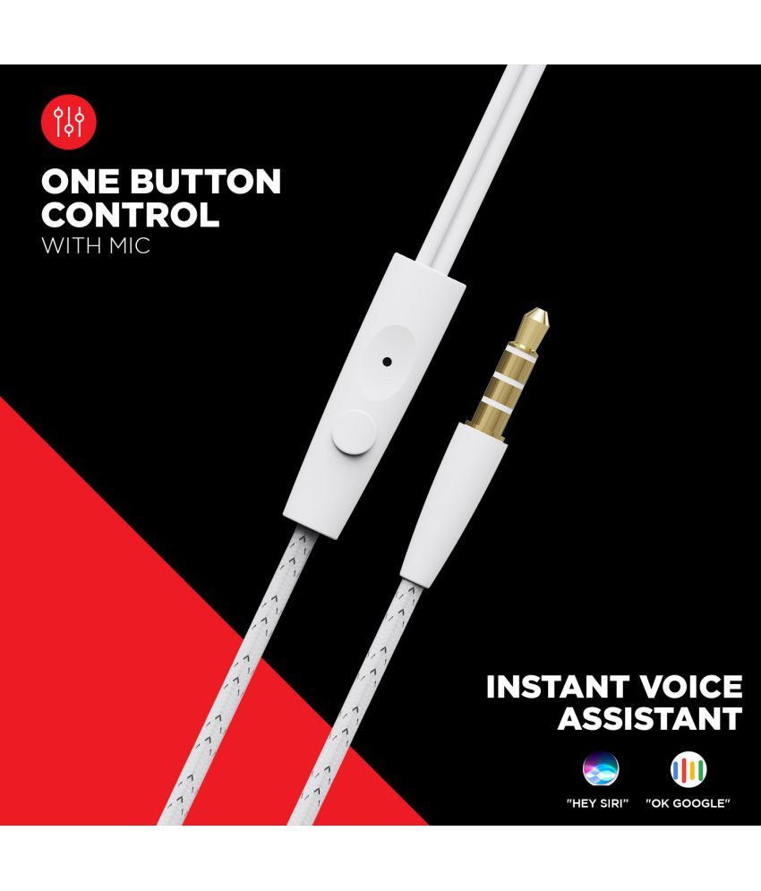 boAt Bassheads 105 On Ear Wired With Mic Headphones/Earphones White Buy boAt Bassheads 105 On