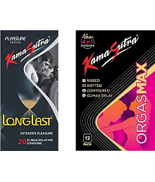 KamaSutra Latest Range Of Condom Longlasting and Orgasmax Fx-025 Condom (Pack of 2, 32S)