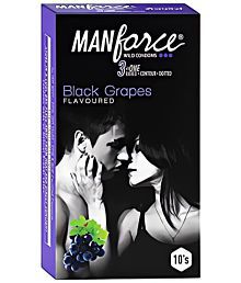 MANFORCE Black Grape Condom (Set of 5, 50 Sheets)