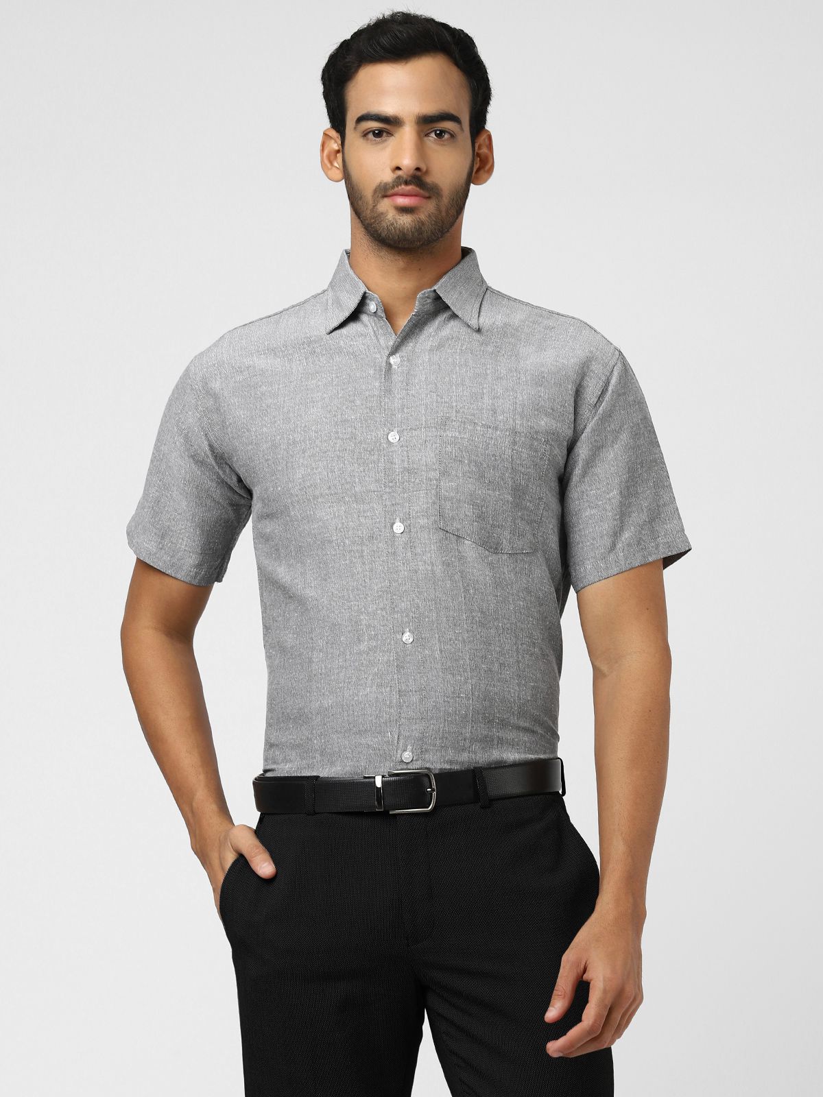     			DESHBANDHU DBK - Grey Cotton Regular Fit Men's Formal Shirt (Pack of 1)