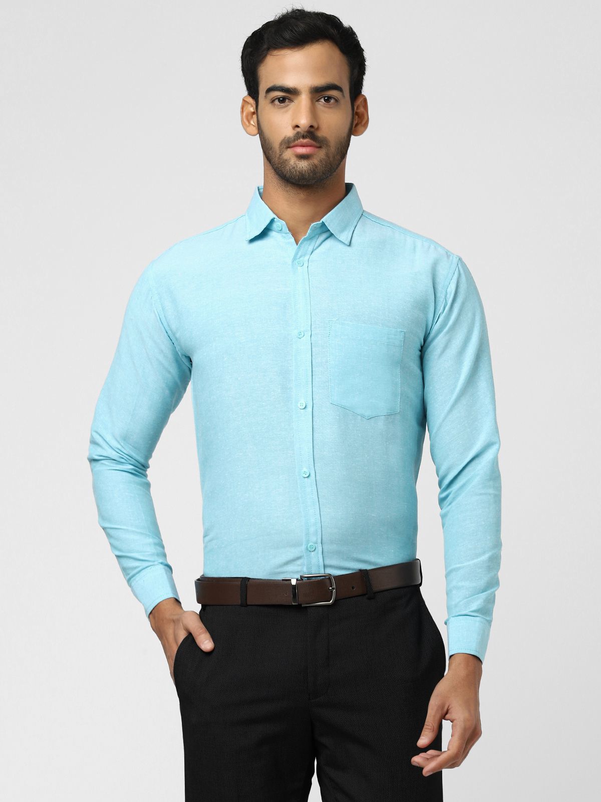     			DESHBANDHU DBK - Turquoise Cotton Regular Fit Men's Formal Shirt ( Pack of 1 )