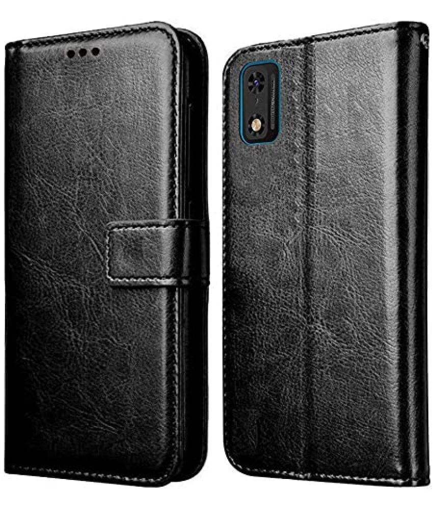     			Doyen Creations - Black Artificial Leather Flip Cover Compatible For Itel A23 Pro ( Pack of 1 )