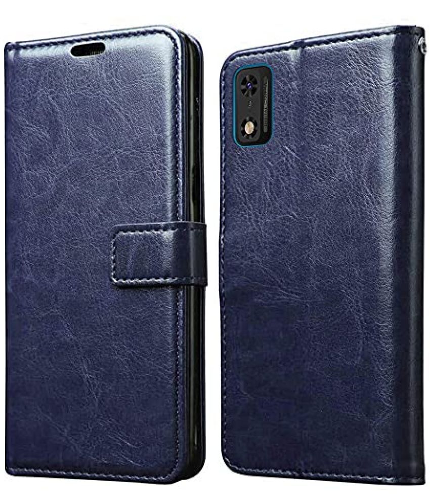     			Doyen Creations - Blue Artificial Leather Flip Cover Compatible For Itel A23 Pro ( Pack of 1 )