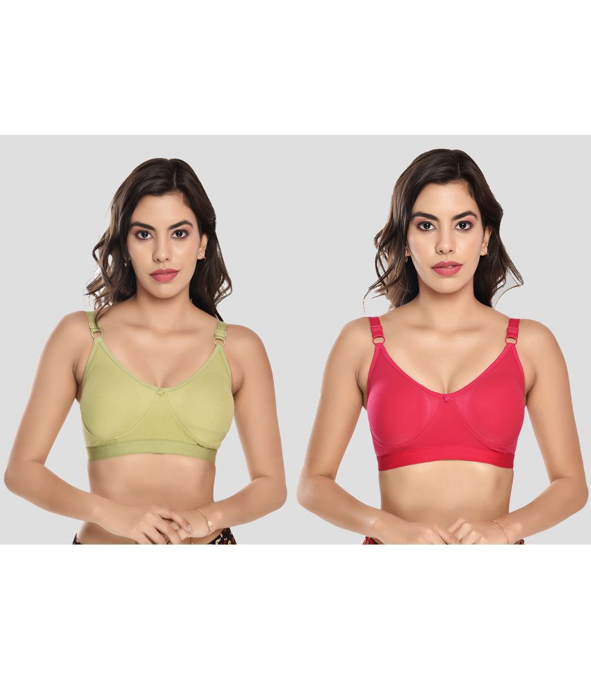     			Elina - Teal Cotton Non Padded Women's T-Shirt Bra ( Pack of 2 )