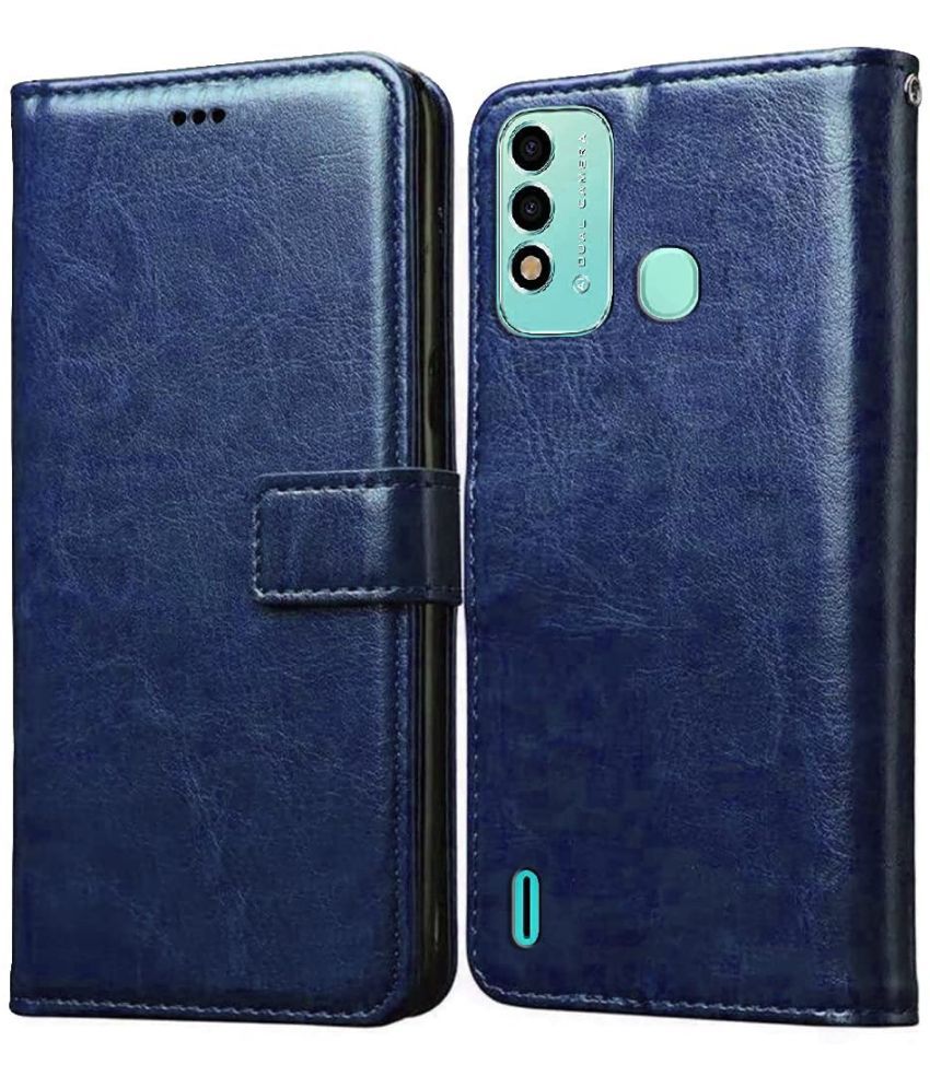     			KOVADO - Blue Artificial Leather Flip Cover Compatible For itel Vision 2S ( Pack of 1 )