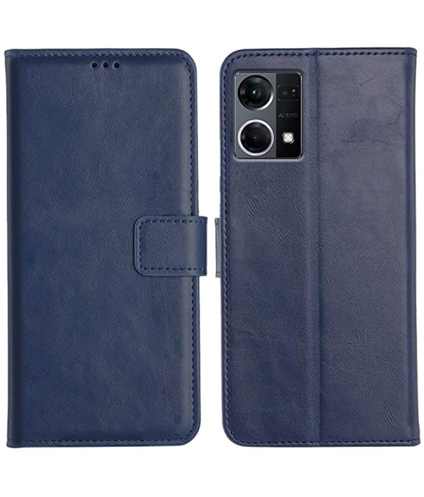     			Kosher Traders - Blue Artificial Leather Flip Cover Compatible For Oppo A97 ( Pack of 1 )