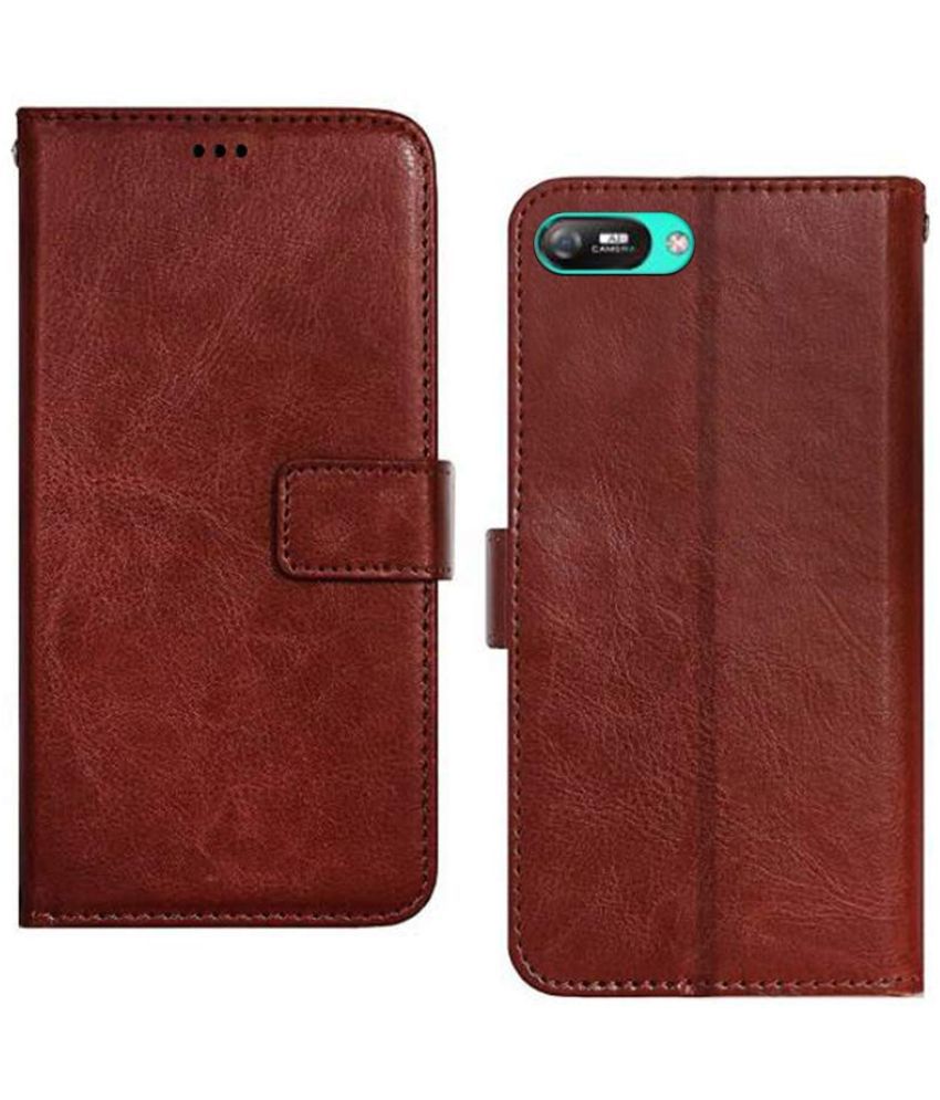     			Kosher Traders - Brown Artificial Leather Flip Cover Compatible For Itel A26 ( Pack of 1 )