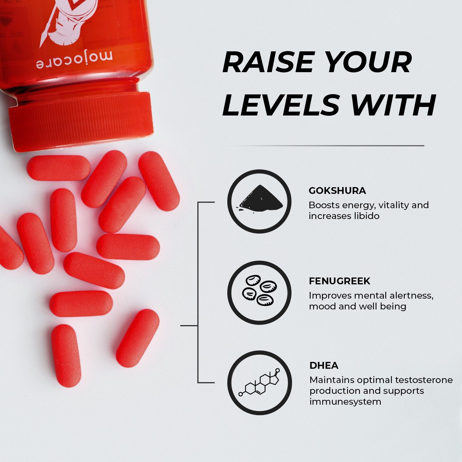 Buy Mojocare Spartan Testo Booster Tablets 30pc, Vitamin D, Zinc