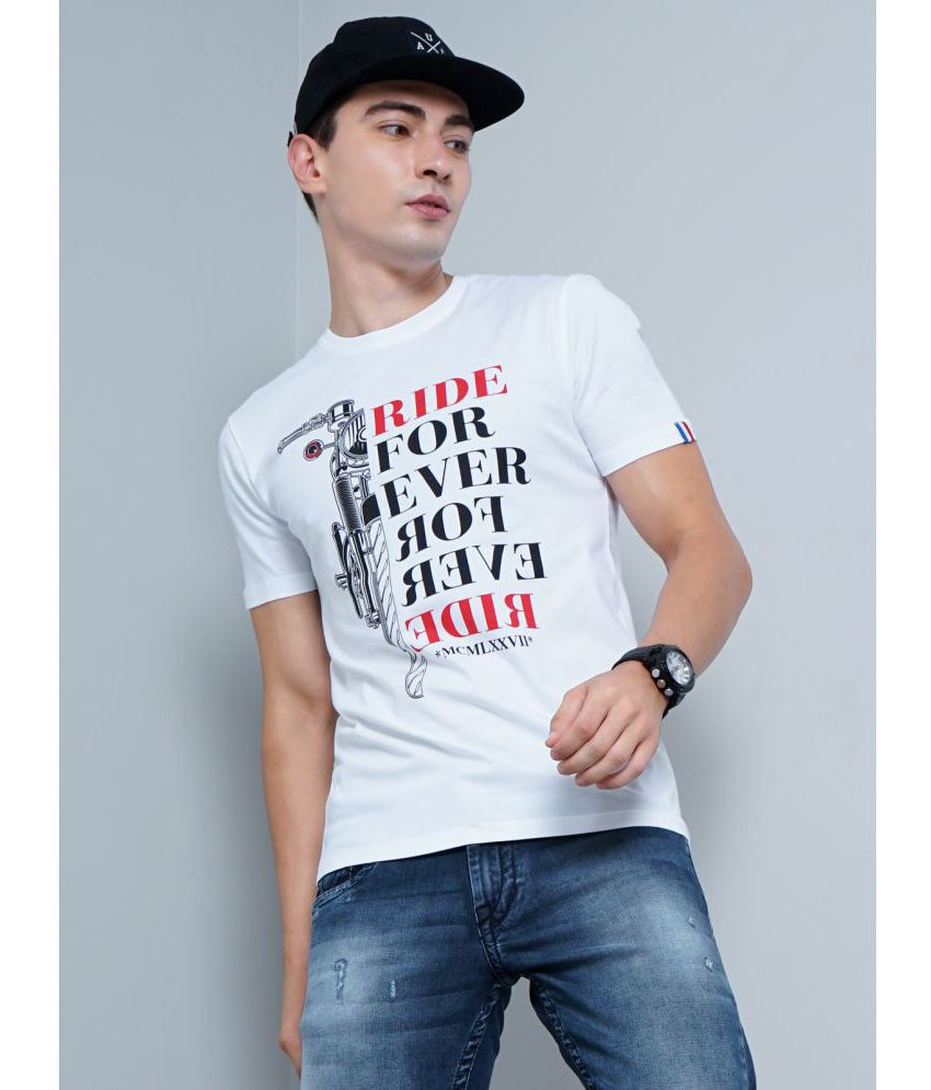     			Paul Street - White Cotton Slim Fit Men's T-Shirt ( Pack of 1 )