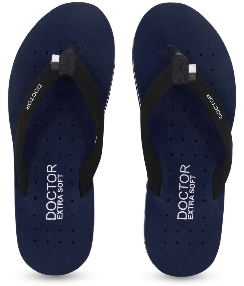     			DOCTOR EXTRA SOFT - Navy Blue Women's Thong Flip Flop