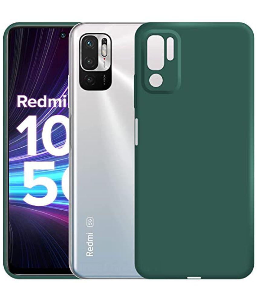     			Kosher Traders - Green Silicon Silicon Soft cases Compatible For Redmi Note 10T ( Pack of 1 )