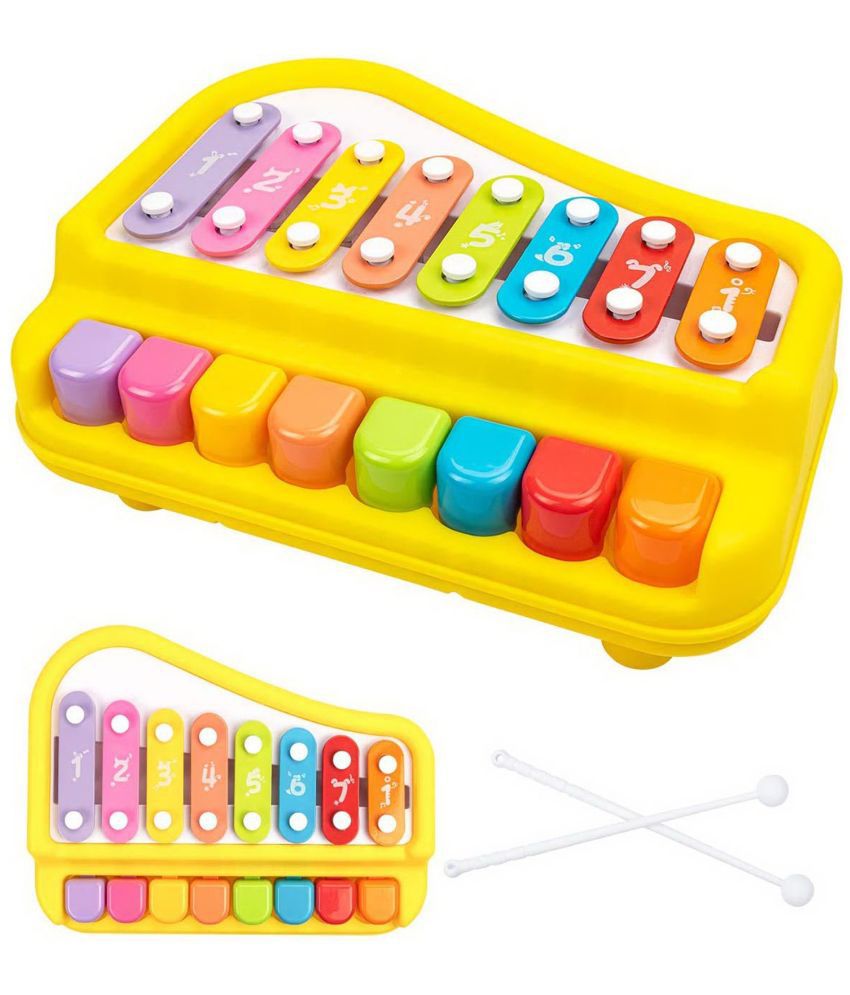     			2 in 1 Piano Xylophone Musical Instrument with 8 Key Scales (Assorted colour and Print)